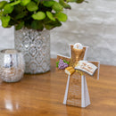 Dicksons My First Communion Cross Gold Tone 4 x 5.5 Resin Stone Tabletop Figurine