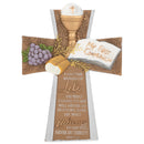 Dicksons My First Communion Cross Gold Tone 4 x 5.5 Resin Stone Tabletop Figurine