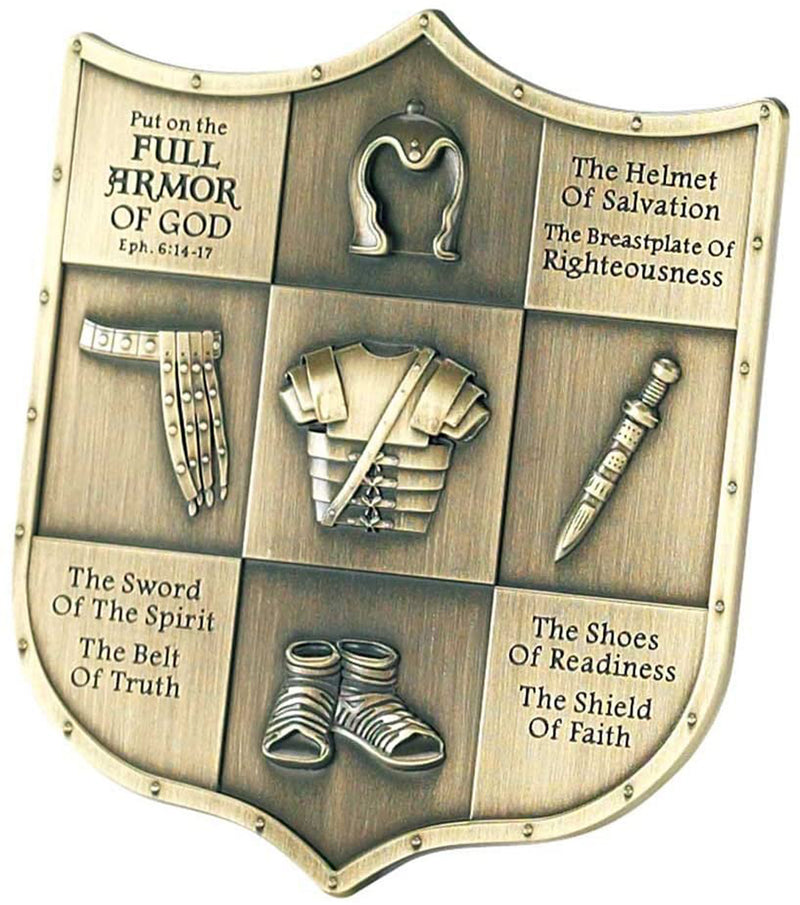 Dicksons Full Armor of God Ephesians 6 Shield Shape 3.5 inch Table Top Sign Plaque