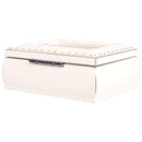 Confirmation Follow Ivory Rope Trim 4.5 x 3.5 Tiny Square Jewelry Keepsake Box