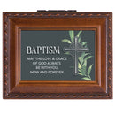 Baptism Love and Grace Brown Rope Trim Tiny Square Keepsake Box