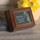 Baptism Love and Grace Brown Rope Trim Tiny Square Keepsake Box