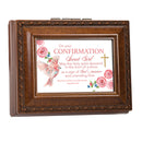 On Your Confirmation Brown Rope Trim Tiny Square Keepsake Box