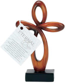 Dicksons Open Heart Eternal Woodgrain Carved Brown 6 Inch Resin Tabletop Cross