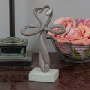 Dicksons The Reunion Heart Memorial Soft Chestnut Resin Stone Tabletop Cross Figurine