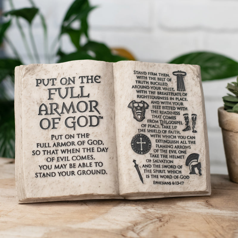 Dicksons Full Armor of God Ephesians 6:14-17 Natural 2 x 8 Inch Resin Stone Tabletop Plaque