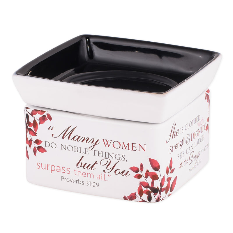 She is More Precious Than Rubies Proverbs 31 Woman Electric 2 in 1 Jar Candle and Wax and Oil Warmer