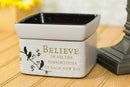 Birds on a Tree Believe Grey Electric 2 in 1 Jar Candle Wax Tart Oil Warmer