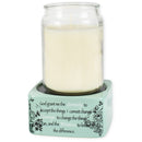 Serenity Prayer Teal White Floral Design Electric 2 in 1 Jar Candle and Wax and Oil Warmer