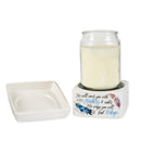 Refuge Under His Wings Feathers Stoneware Electric 2 in 1 Jar Candle and Wax Tart Oil Warmer