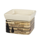 Cabin Rules Rustic Wood Outdoor Stoneware Electric 2 in 1 Jar Candle and Wax Tart Oil Warmer