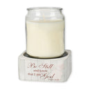 Be Still and Know Distressed Stoneware Electric 2 in 1 Jar Candle and Wax Tart Oil Warmer