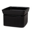 Black Candle Warmer Black Stoneware Electric 2-In-1 Jar Candle and Wax Tart Oil Warmer