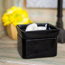 Black Candle Warmer Black Stoneware Electric 2-In-1 Jar Candle and Wax Tart Oil Warmer