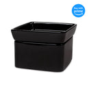 Front view of Black Candle Warmer Black Stoneware Electric 2-in-1 Jar Candle and Wax Tart Oil Warmer