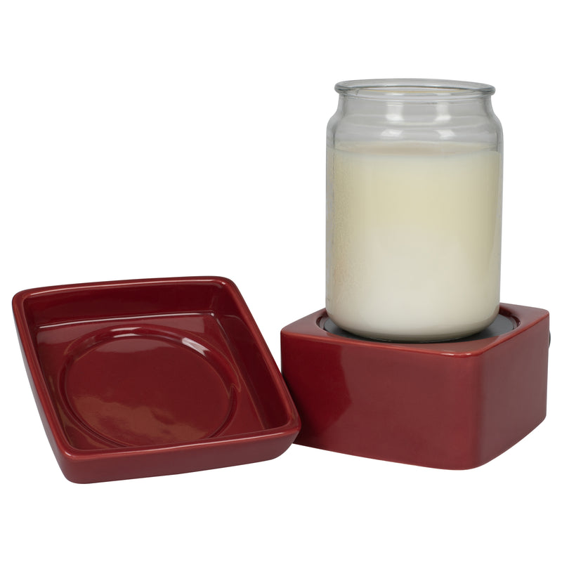 Front view of Red Electric 2-in-1 Tart Wax Oil Candle Warmer