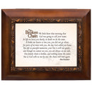 Top down view of Broken Chain Little Knew God Goin Woodgrain Embossed Ashes Bereavement Urn Box