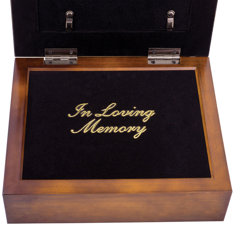 Always Remember the Love Once Shared Woodgrain Embossed Ashes Bereavement Urn Box