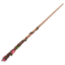 Cottage Garden Brown Woodgrain Pink Flower 13.75 inch Resin Costume Magic Wand