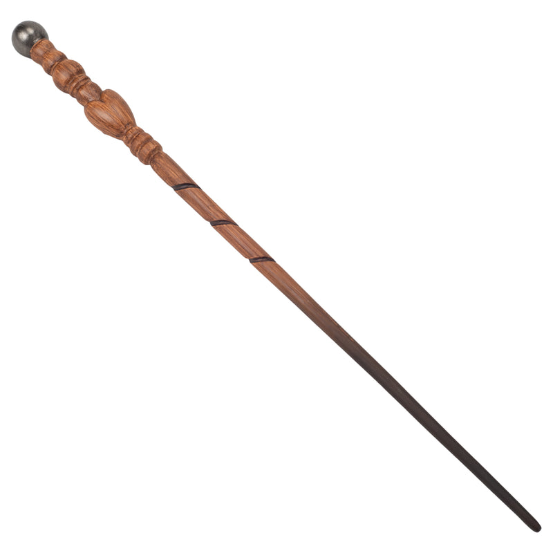 Detailed view of Brown Woodgrain Heart Collectible Witch or Wizard Magic Wand