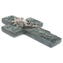 Dicksons Bless Our Family Floral Turquoise 10 Inch Decorative Wall Cross