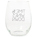 Time to Wines Down Black 14 ounce Glass Stemless Wine Glass