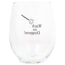Watch This Disappear Magic Black 14 ounce Glass Stemless Wine Glass