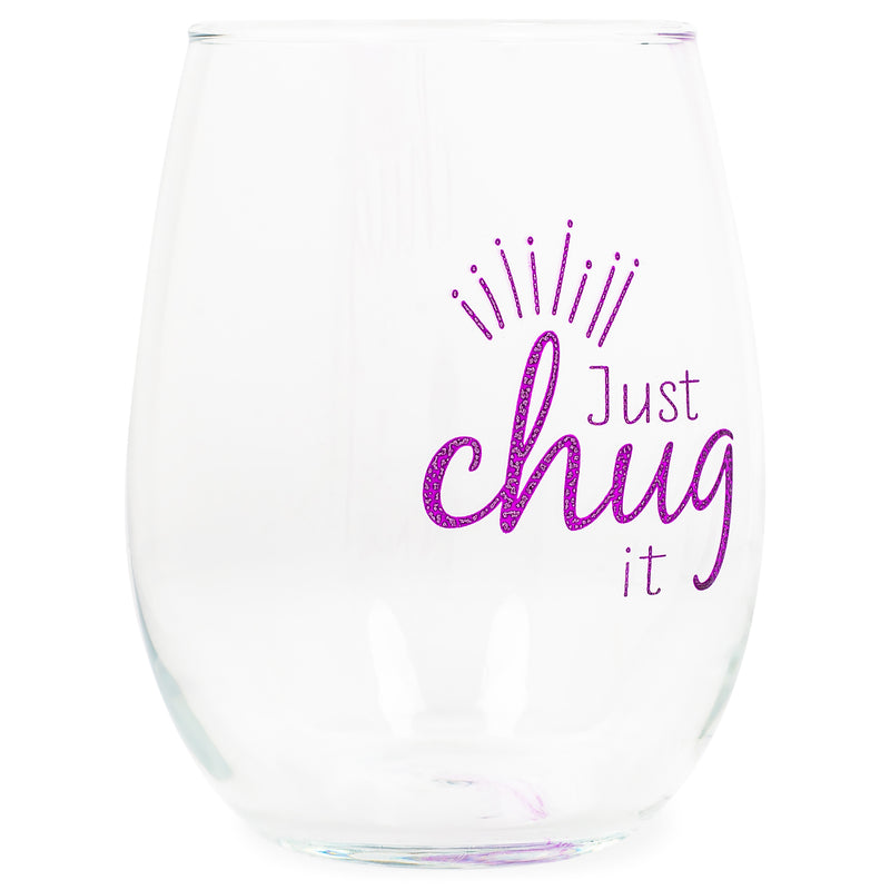 Drinkware 14 ounce wine glass with fun, witty, sentiment