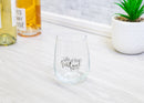 Life of the Virtual Party Black 14 ounce Glass Stemless Wine Glass