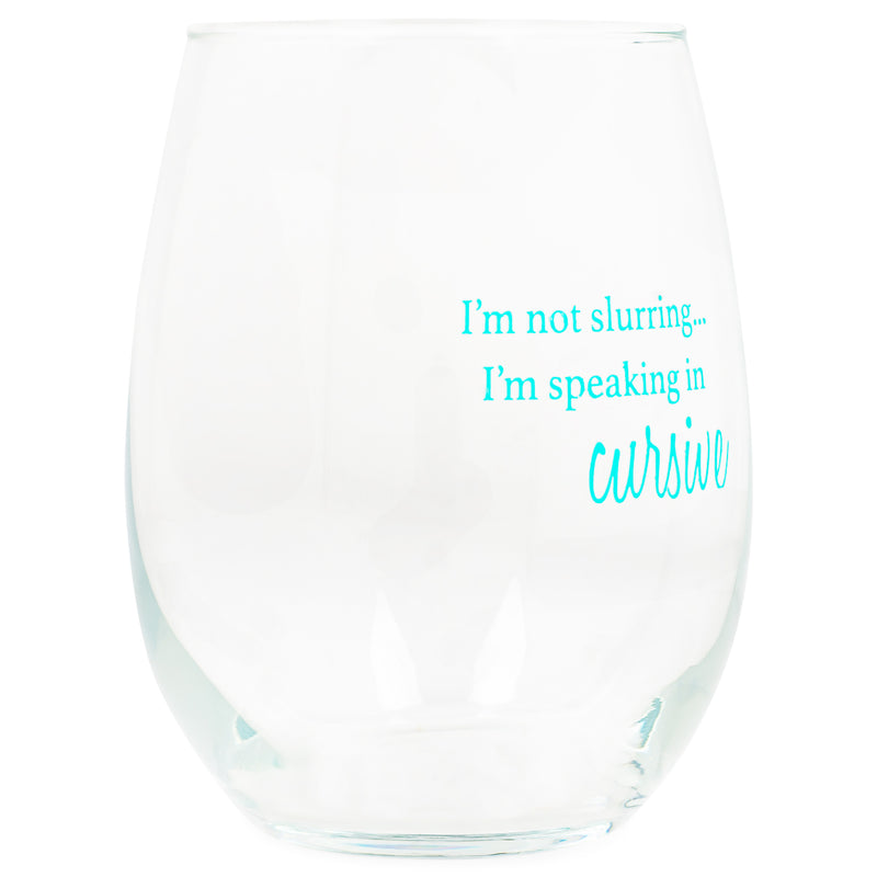 Drinkware 14 ounce wine glass with fun, witty, sentiment