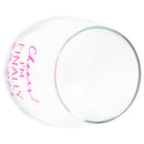 Cheers! Finally 21 Pink 14 ounce Glass Stemless Wine Glass