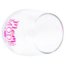 Mom Mode Off Dotted Pink 14 ounce Glass Stemless Wine Glass