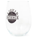Liquid Patience Black 14 ounce Glass Stemless Wine Glass