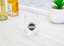 Liquid Patience Black 14 ounce Glass Stemless Wine Glass