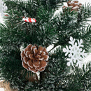 Large Candy Cane and Pinecone Burlap Base 18 inch Flocked Artificial Tree Decoration