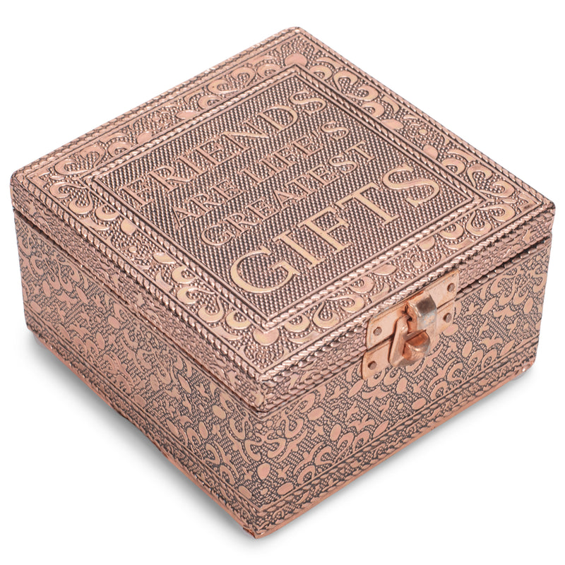 Cottage Garden Friends Life's Greatest Copper Tone Metal Jewelry Keepsake Box