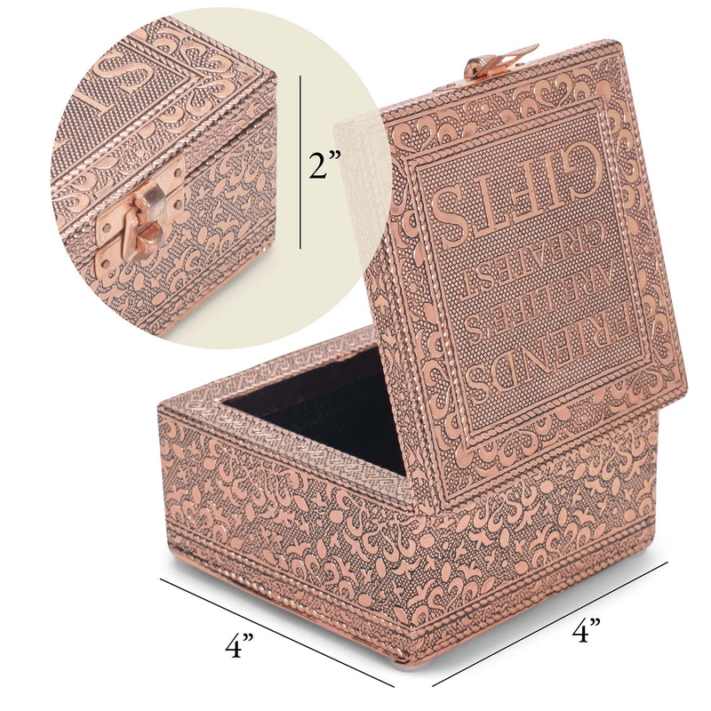 Cottage Garden Friends Life's Greatest Copper Tone Metal Jewelry Keepsake Box