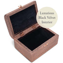 Cottage Garden Blessed Copper Tone Metal Stamped Round Top Trunk Keepsake Box