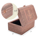 Cottage Garden Blessed Copper Tone Metal Stamped Round Top Trunk Keepsake Box