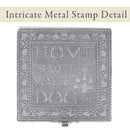 Cottage Garden Home Dog Pawprint Silver Tone Metal Jewelry Keepsake Box