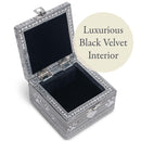 Cottage Garden Home Dog Pawprint Silver Tone Metal Jewelry Keepsake Box