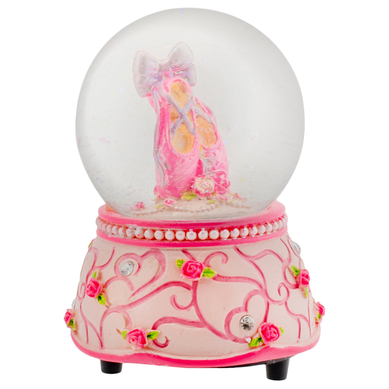 Musical 80MM Water Globe (Pink Rose Ballerina)