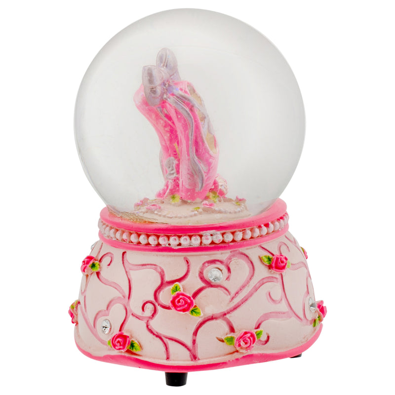 Musical 80MM Water Globe (Pink Rose Ballerina)
