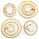 Elanze Designs Metallic Bubble Ceramic Dinnerware 16 Piece Set - Service for 4, White Gold
