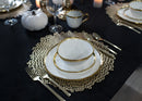 Elanze Designs Metallic Bubble Ceramic Dinnerware 16 Piece Set - Service for 4, White Gold