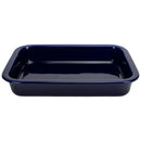 Elanze Designs Navy Blue 12.9 x 9.3 Porcelain Baking Dish With Stainless Steel Rack