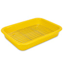 Elanze Designs Yellow 12.9 x 9.3 Porcelain Baking Dish With Stainless Steel Rack