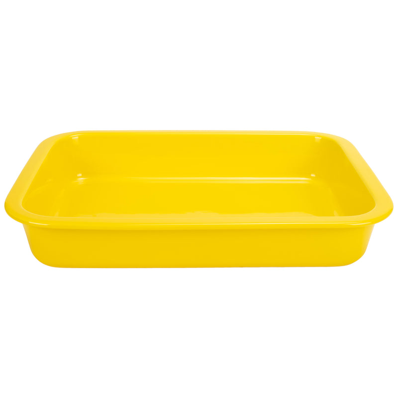 Elanze Designs Yellow 12.9 x 9.3 Porcelain Baking Dish With Stainless Steel Rack