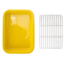 Elanze Designs Yellow 12.9 x 9.3 Porcelain Baking Dish With Stainless Steel Rack