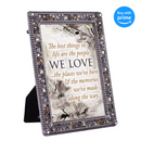 People Love Places And Memories Jeweled Pewter Colored 5 x 7 Easel Back Photo Frame